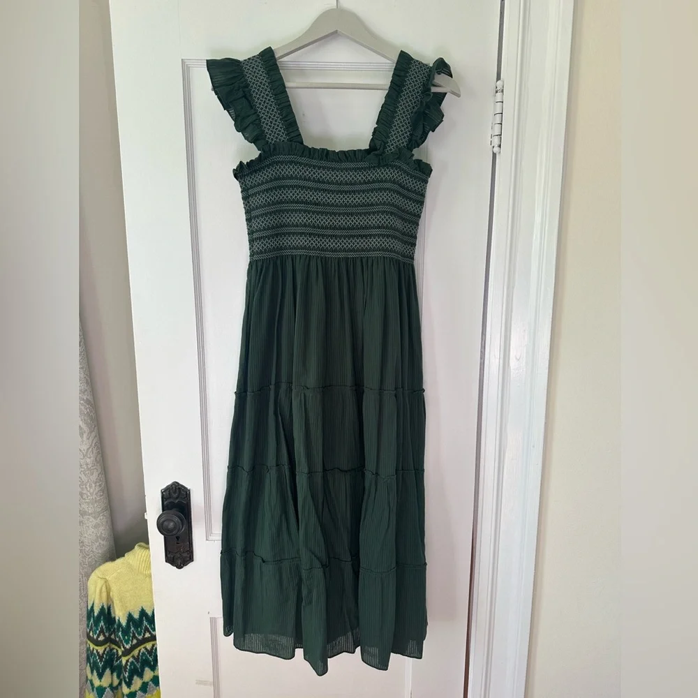 Hill House Ellie Nap Dress Green Shadow Stripe SMALL - Picture 4 of 4